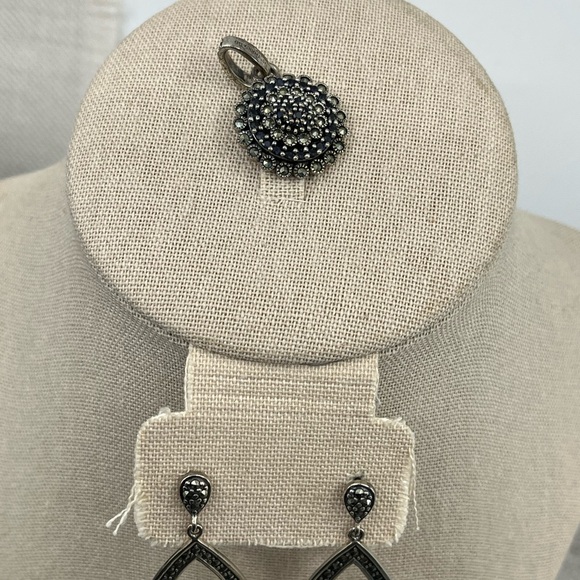 Vintage Suspicion Marcasite Pendant & Teardrop Earrings Set - Picture 13 of 17